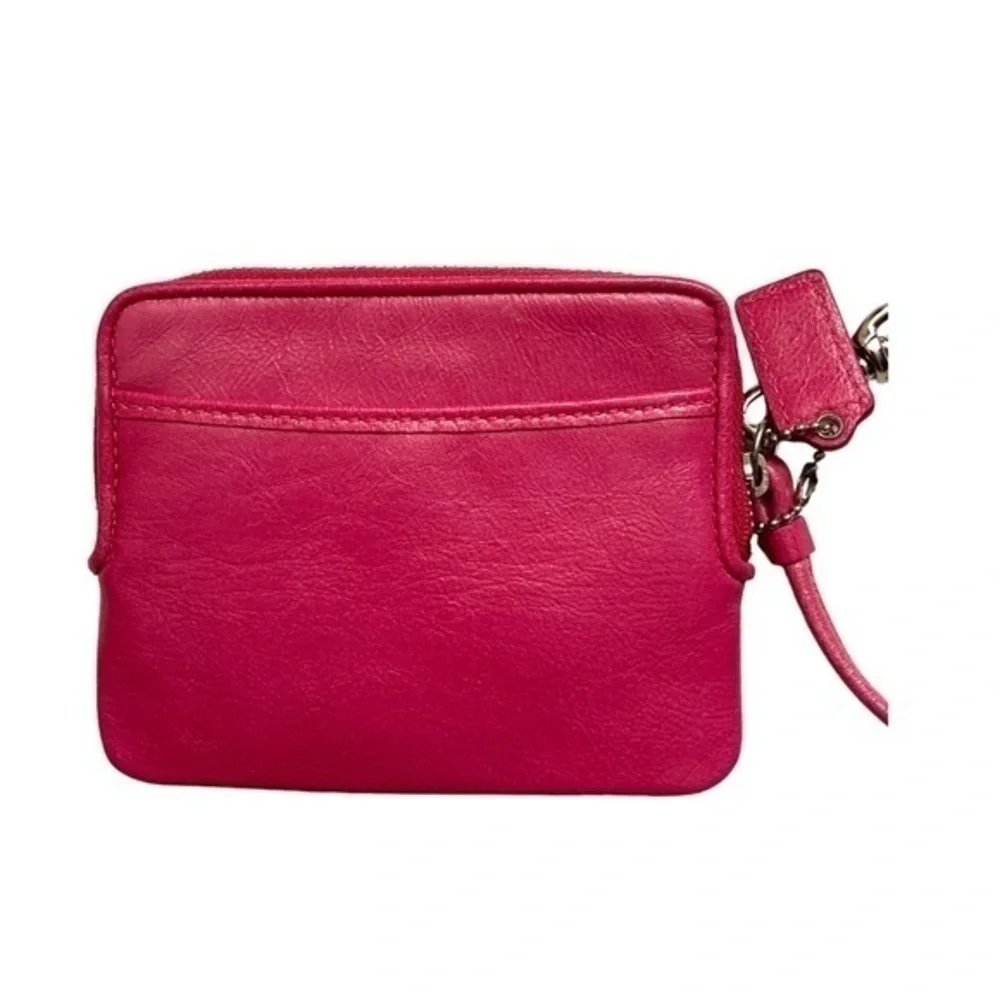 Coach poppy pink wristlet bag rare style